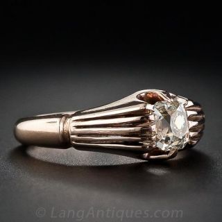 .58 Carat Antique Cushion Victorian Diamond Solitaire Ring
