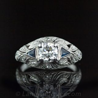 .58 ct. Center Diamond Deco Ring Main View