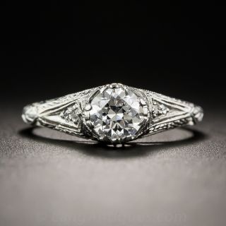 .58 Carat Diamond Platinum Vintage Solitaire Engagement Ring