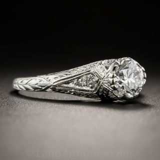 .58 Carat Diamond Platinum Vintage Solitaire Engagement Ring