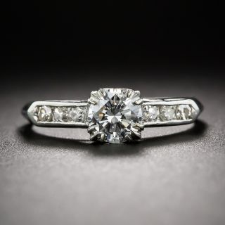 .59 Carat GIA: E VS2 Platinum and Diamond Vintage Engagement Ring