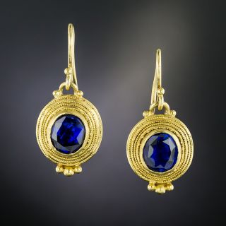 6.17 Carat Total No-Heat Sapphire Drop Earrings - 3