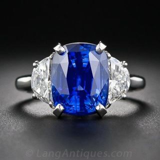 6.33 Carat Sapphire and Diamond Ring