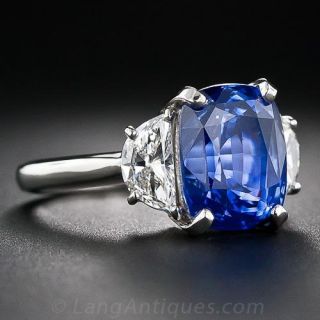 6.33 Carat Sapphire and Diamond Ring
