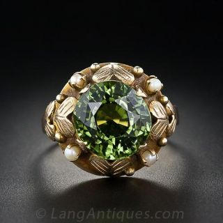 6.45 Carat Green Tourmaline Ring