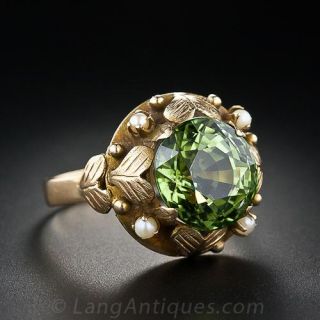 6.45 Carat Green Tourmaline Ring