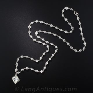 6.51 Carat French-Cut Diamond Pendant