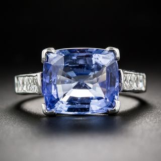 6.62 Carat Sapphire and Diamond Estate Ring