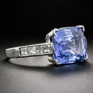 6.62 Carat Sapphire and Diamond Estate Ring