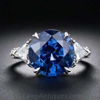 6.62 Carat Sapphire and Diamond Ring