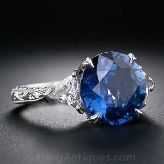 6.62 Carat Sapphire and Diamond Ring