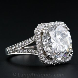 6.83 Carat Round Brilliant Cut Diamond Ring - GIA 'F' SI2