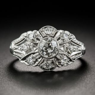 .60 Carat Art Deco Platinum Diamond Ring 