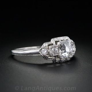 .60 Carat Deco Style Diamond Engagement Ring in Platinum
