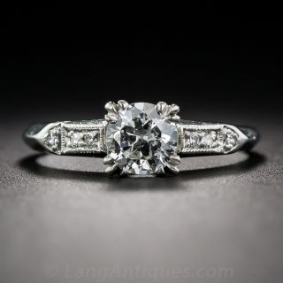 .60 Carat Diamond and Platinum Art Deco Engagement Ring