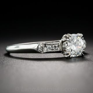.60 Carat Diamond and Platinum Art Deco Engagement Ring