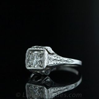 .60 Carat European-Cut Art Deco Diamond Ring