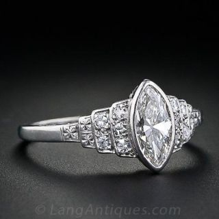 .60 Carat  Marquise Art Deco  Diamond Ring in Platinum