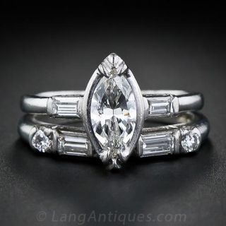 .60 Carat Marquise Cut Diamond Wedding Set