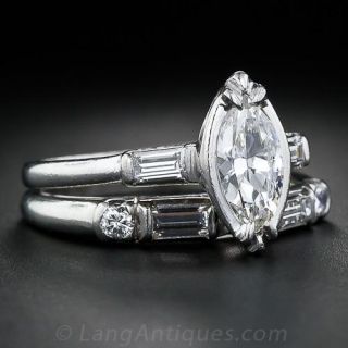 .60 Carat Marquise Cut Diamond Wedding Set