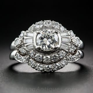.60 Carat Mid-Century Diamond Wedding Set by Granat Bros. 