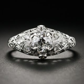 .60 Carat Platinum and Diamond Antique Engagement Ring