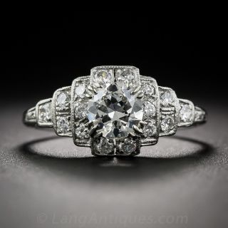 .60 Carat Platinum Diamond Art Deco Engagement Ring