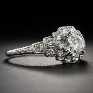 .60 Carat Platinum Diamond Art Deco Engagement Ring