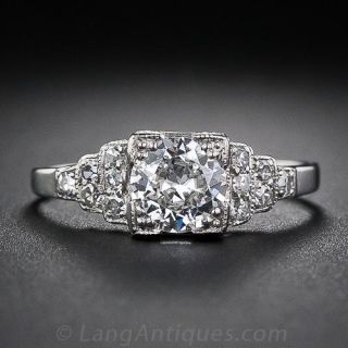 .60 Carat Platinum Diamond Art Deco Engagement Ring