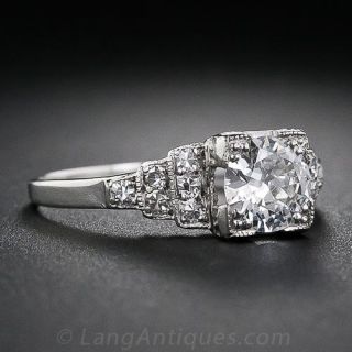 .60 Carat Platinum Diamond Art Deco Engagement Ring