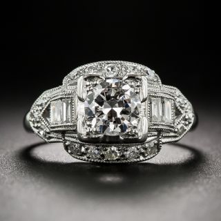 .61 Carat Platinum and Diamond Art Deco Engagement Ring.