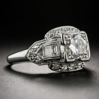 .61 Carat Platinum and Diamond Art Deco Engagement Ring.