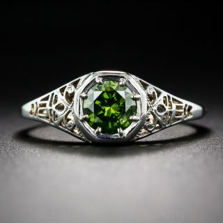 .61 Carat Treated Green Diamond Engagement Ring