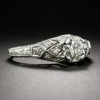 .62 Carat Art Deco Platinum and Diamond Engagement Ring