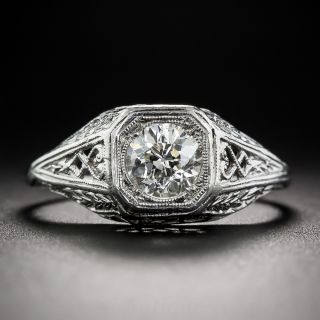 .62 Carat Diamond and Platinum Early Deco Engagement Ring