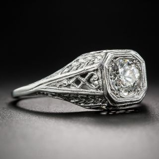 .62 Carat Diamond and Platinum Early Deco Engagement Ring