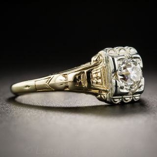 .62 Carat Diamond Two-Tone Gold Art Deco Engagement Ring 