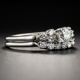 .62 Carat Diamond Vintage Engagement Ring with Locking Wedding Band