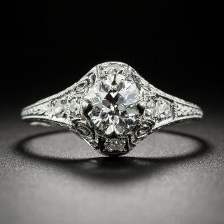 .63 Carat Platinum and Diamond Early-Art Deco Engagement Ring