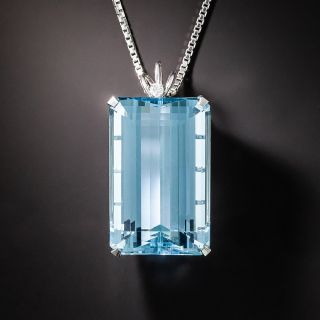 65.00 Carat Aquamarine and Diamond Pendant/Brooch - 1