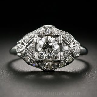 .65 Carat Art Deco Platinum and Diamond Ring