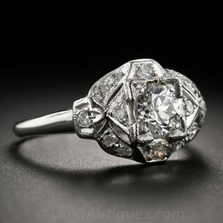 .65 Carat Art Deco Platinum and Diamond Ring