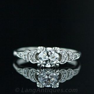 .65 Carat Diamond Art Deco Engagement Ring Main View