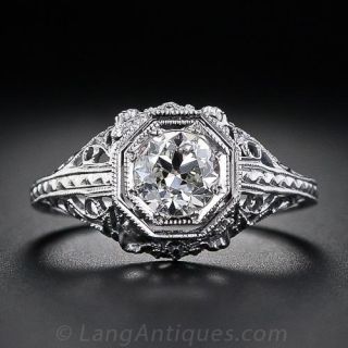 .65 Carat Diamond Filigree Engagement Ring, Circa 1920s