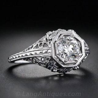 .65 Carat Diamond Filigree Engagement Ring, Circa 1920s