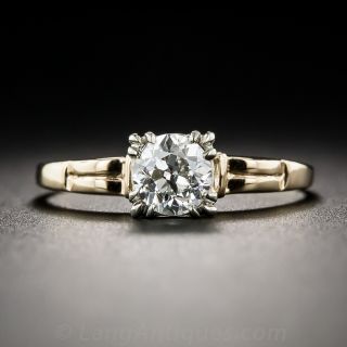 .65 Carat Diamond Two-Tone Vintage Solitaire Engagement Ring