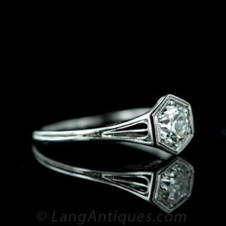 .65 Carat European Cut Diamond Filigree Ring