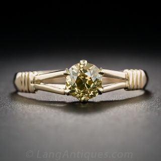 .65 Carat Fancy Yellow Antique Diamond Ring
