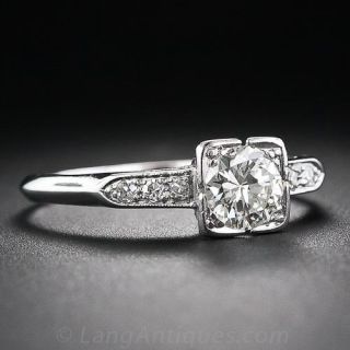 .65 Carat Late Art Deco Platinum and Diamond Engagement Ring