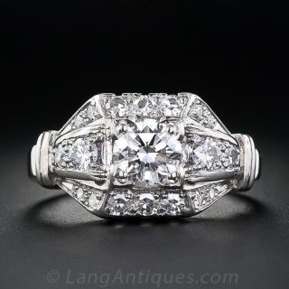 .65 Carat  Mid Century Diamond Engagement Ring